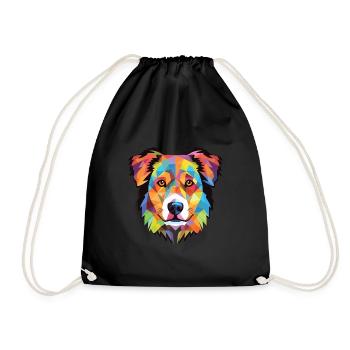 Carpathian Shepherd Dog Breed Colorful Watercolor - Drawstring Bag - black - Front