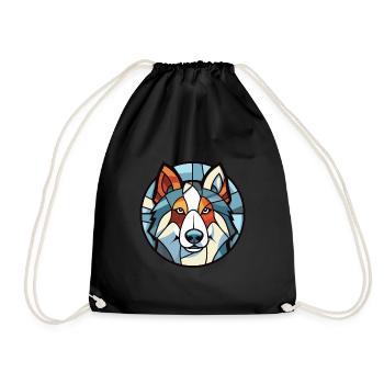 Illustration à l’aquarelle de race de chien esquimau canadien - Sac de sport léger - noir - Devant