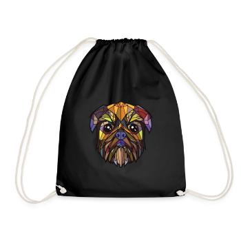 Illustration à l’aquarelle de race de chien griffon de Bruxelles - Sac de sport léger - noir - Devant
