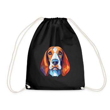 Bleu Gascogne Basset chien race aquarelle colorée - Sac de sport léger - noir - Devant