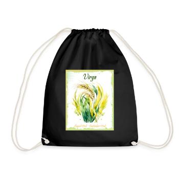 Signes du zodiaque à l’aquarelle : Vierge la moissonneur - Sac de sport léger - noir - Devant