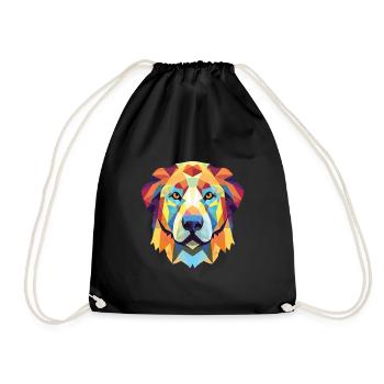 Chien de berger d’Asie centrale race verre aquarelle - Sac de sport léger - noir - Devant