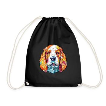 Clumber Spaniel Hunderasse Aquarell Illustration - Turnbeutel - Schwarz - Vorne