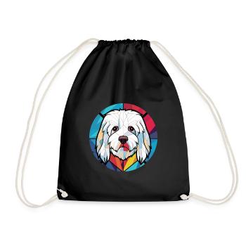 Coton De Tuléar race chien aquarelle illustration - Sac de sport léger - noir - Devant