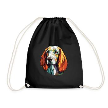 Setter anglais chien race aquarelle Illustration - Sac de sport léger - noir - Devant