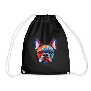 Bouledogue Français chien race aquarelle Illustration - Sac de sport léger - noir - Devant