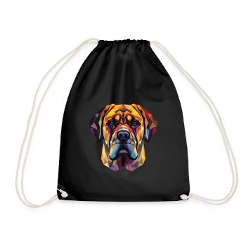 Englische Doggen-Hunderasse Aquarell-Illustration - Turnbeutel - Schwarz - Vorne