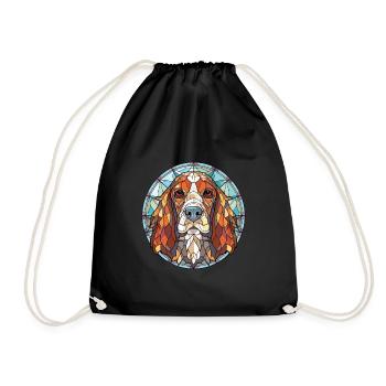 Grand Anglo Francais Dog Breed Colorful Watercolor - Drawstring Bag - black - Front