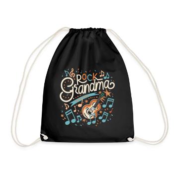 Rock Grand-mère Grand-mère Grand-mère Mamie mélomane - Sac de sport léger - noir - Devant