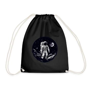 Astronaut Moon - Drawstring Bag - black - Front