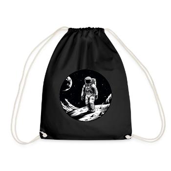 Astronaut Moon - Drawstring Bag - black - Front