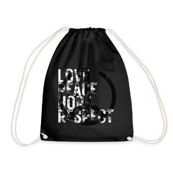 LOVE PEACE HOPE & RESPECT - Drawstring Bag - black - Front