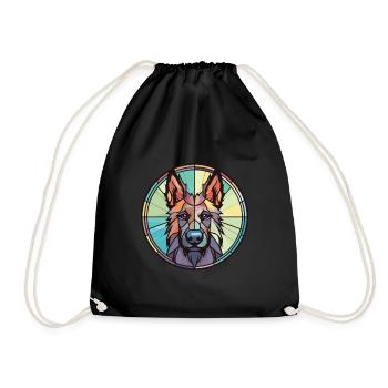 Chien de berger belge chien race aquarelle Illustration - Sac de sport léger - noir - Devant