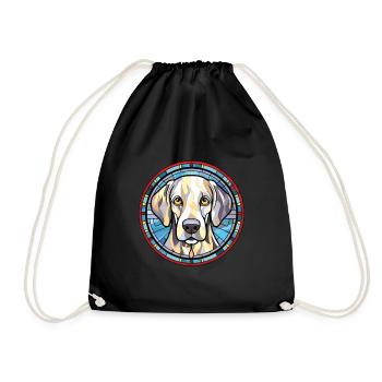 French Spaniel Dog Breed Watercolor Illustration - Drawstring Bag - black - Front