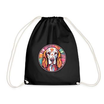 Garafian Shepherd Dog Breed Colorful Watercolor - Drawstring Bag - black - Front