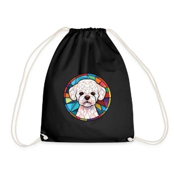 Bichons frisé race de chien Illustration à l’aquarelle - Sac de sport léger - noir - Devant
