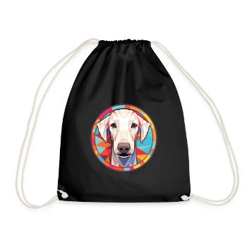 Bedlington Terrier chien race aquarelle colorée - Sac de sport léger - noir - Devant