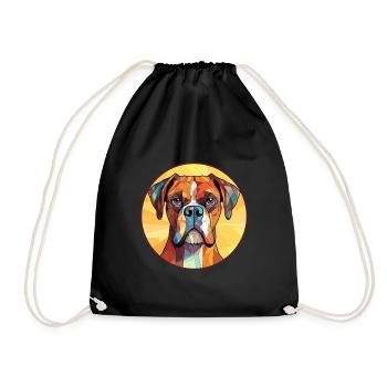 Boxer-Hundsrasse Bunte Aquarell-Illustration - Turnbeutel - Schwarz - Vorne