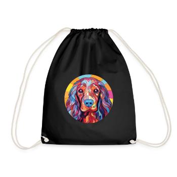 Illustration à l’aquarelle de race de chien d’eau frison - Sac de sport léger - noir - Devant