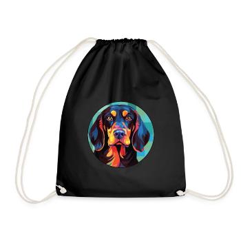 Deutsch Drahthaar Vorstehhund Rasse Aquarell - Turnbeutel - Schwarz - Vorne