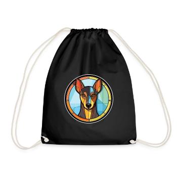 Manchester Terrier chien race aquarelle colorée - Sac de sport léger - noir - Devant
