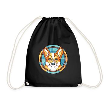 Norwegische Lundehund Hunderasse buntes Aquarell - Turnbeutel - Schwarz - Vorne