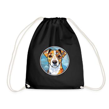 Parson Russell Terrier Hunderasse Aquarellglas - Turnbeutel - Schwarz - Vorne