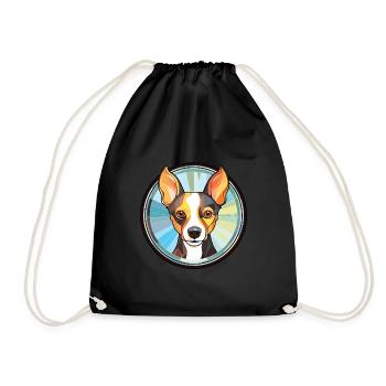 Ratterrier-Hunderasse Aquarell-Illustration - Turnbeutel - Schwarz - Vorne