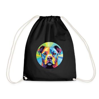 Staffordshire Bullterrier Hunderasse Aquarell - Turnbeutel - Schwarz - Vorne