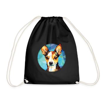 Jouet Fox Terrier chien race aquarelle Illustration - Sac de sport léger - noir - Devant