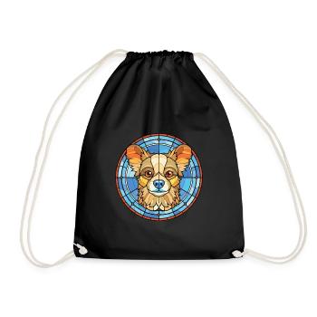 Illustration à l’aquarelle de race de chien jouet russe - Sac de sport léger - noir - Devant