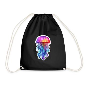 Bunte Qualle - Turnbeutel - Schwarz - Vorne
