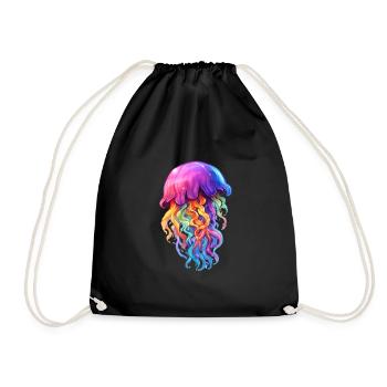 Bunte Qualle - Turnbeutel - Schwarz - Vorne