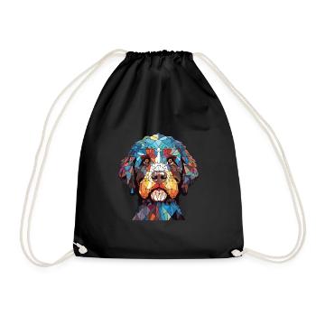 Illustration à l’aquarelle de race de chien d’eau frison - Sac de sport léger - noir - Devant