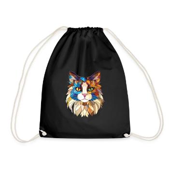Ragdoll Cat Breed Illustration aquarelle colorée - Sac de sport léger - noir - Devant