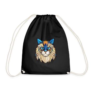 Ragdoll Cat Breed Illustration aquarelle colorée - Sac de sport léger - noir - Devant
