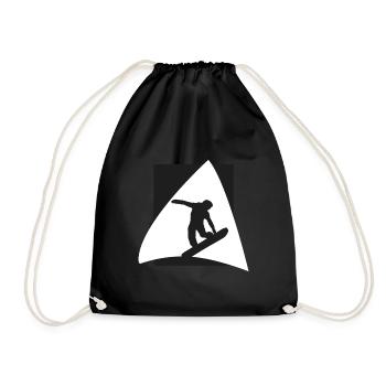Snowboarder Snowboard - Turnbeutel - Schwarz - Vorne