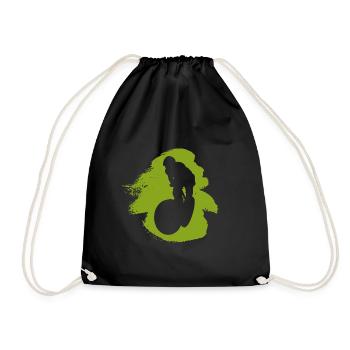 Mountain Biking Downhill Mountain Biking - Drawstring Bag - black - Front
