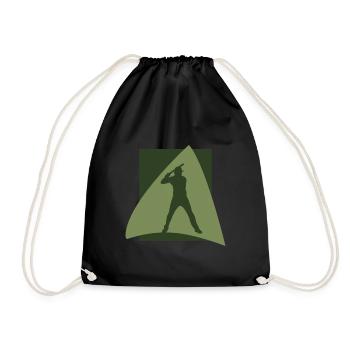 Baseballer Baseballspieler - Turnbeutel - Schwarz - Vorne