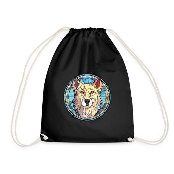 Anatolian Shephard Dog Breed Colorful Watercolor - Drawstring Bag - black - Front