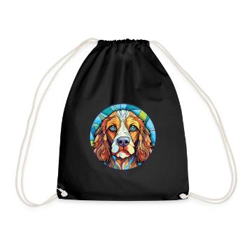 Brikett Griffon Vendeen Hunderasse Aquarellglas - Turnbeutel - Schwarz - Vorne