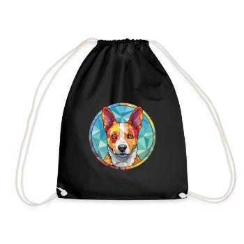 Australian Stumpy Tail Cattle Dog Breed Watercolor - Drawstring Bag - black - Front