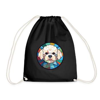 Bichon frisé chien race aquarelle Illustration - Sac de sport léger - noir - Devant