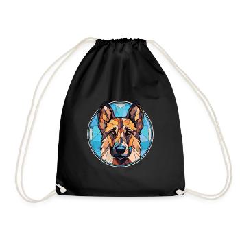 Berger d’Europe de l’Est race chien aquarelle verre - Sac de sport léger - noir - Devant