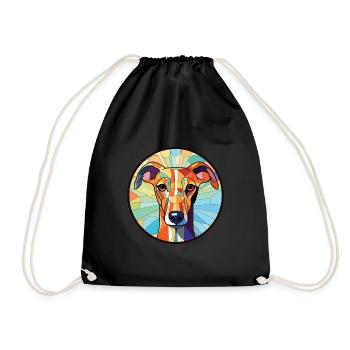 Galgo Español Hunderasse Aquarell Illustration - Turnbeutel - Schwarz - Vorne