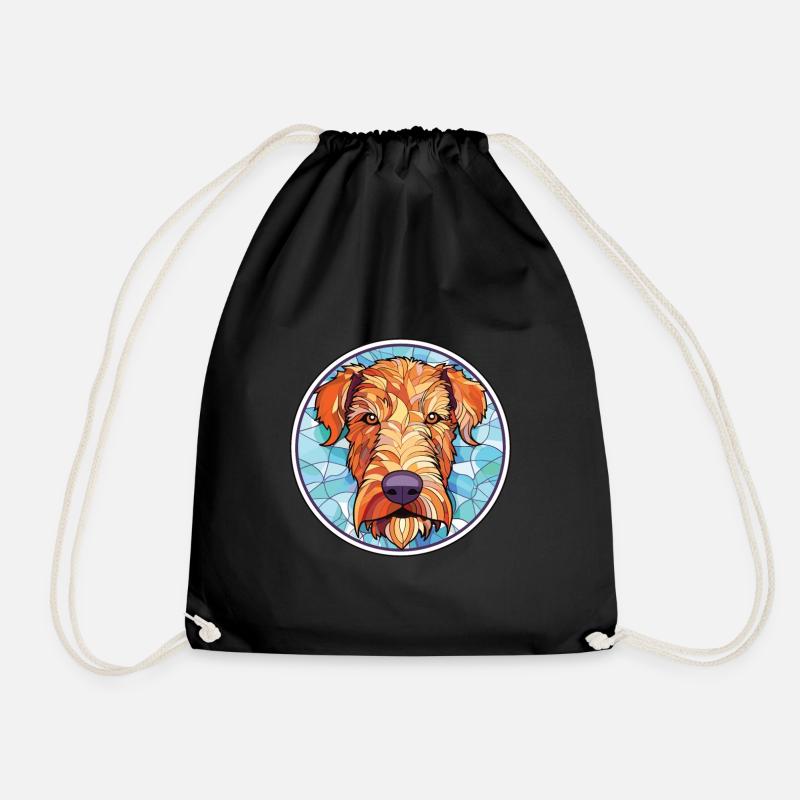 Irish Terrier Hunderasse Aquarell Illustration - Turnbeutel - Schwarz