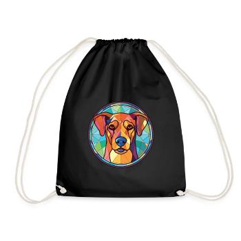 Hygenhund chien race aquarelle verre Illustration - Sac de sport léger - noir - Devant