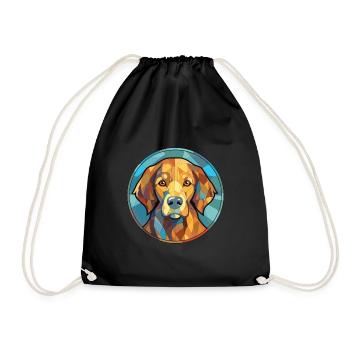 Hovawart chien race aquarelle verre Illustration - Sac de sport léger - noir - Devant