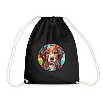 Kuchi Afghan Shepard chien race aquarelle colorée - Sac de sport léger - noir - Devant