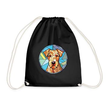 Lakeland Terrier chien race aquarelle Illustration - Sac de sport léger - noir - Devant